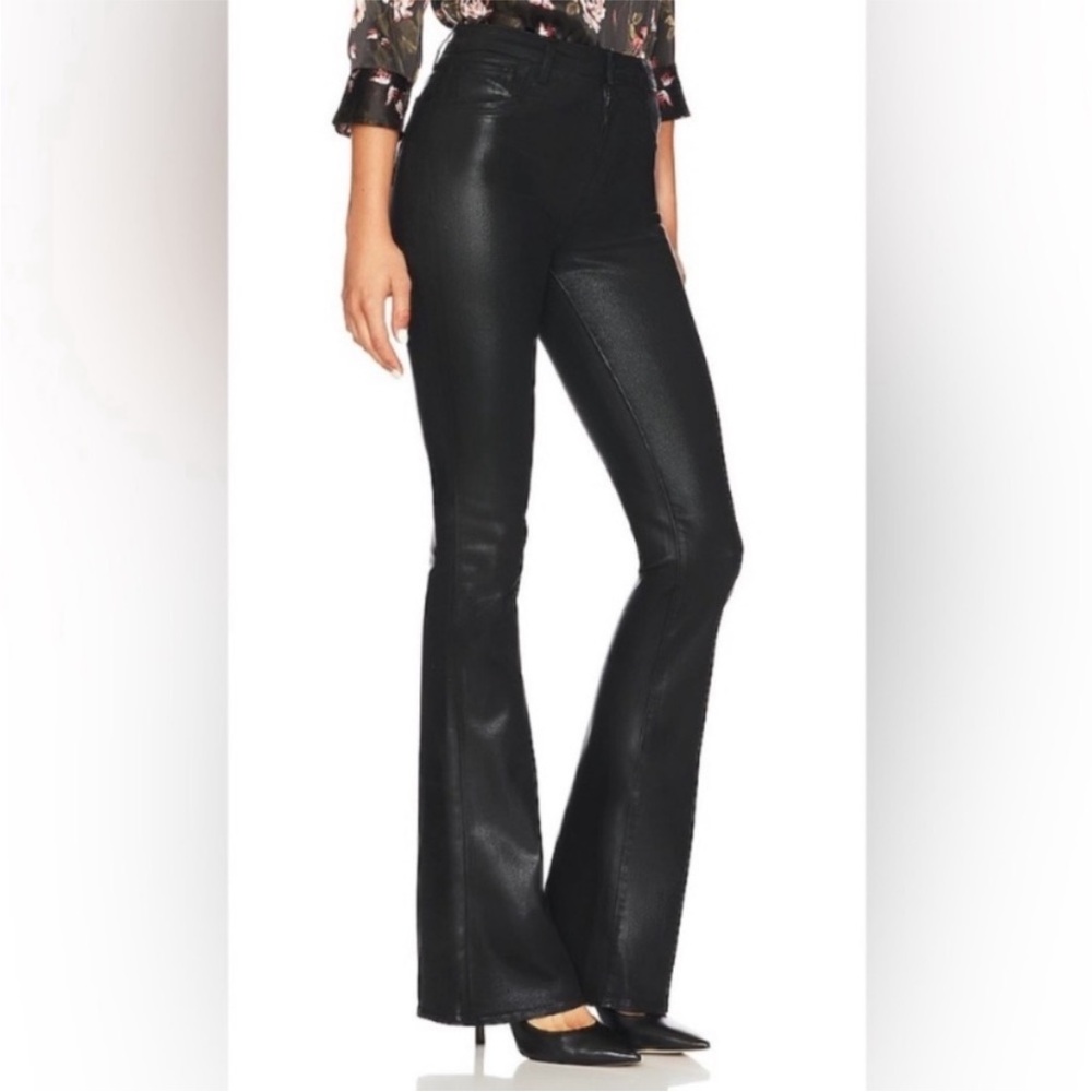 L’AGENCE Marty High‎ Rise Flare Jeans in Noir Coated